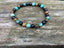 Bracelet élastique de Lithothérapie "Triple Protection" Oeil de Tigre, Turquoise Africaine et Onyx noire