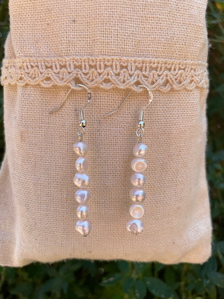 Boucles d'oreilles pendantes en perles de culture
