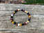 Bracelet élastique Lithothérapie en Jaspe Mokaïte ou Mookaite et Agate noire