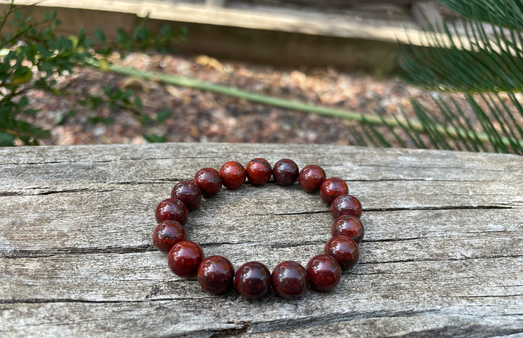 Bracelet en Jaspe rouge 10 mm- Protecteur suprême