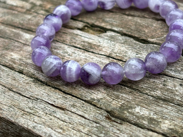 Bracelet en Améthyste chevron naturelle - Anti-stress et apaisant