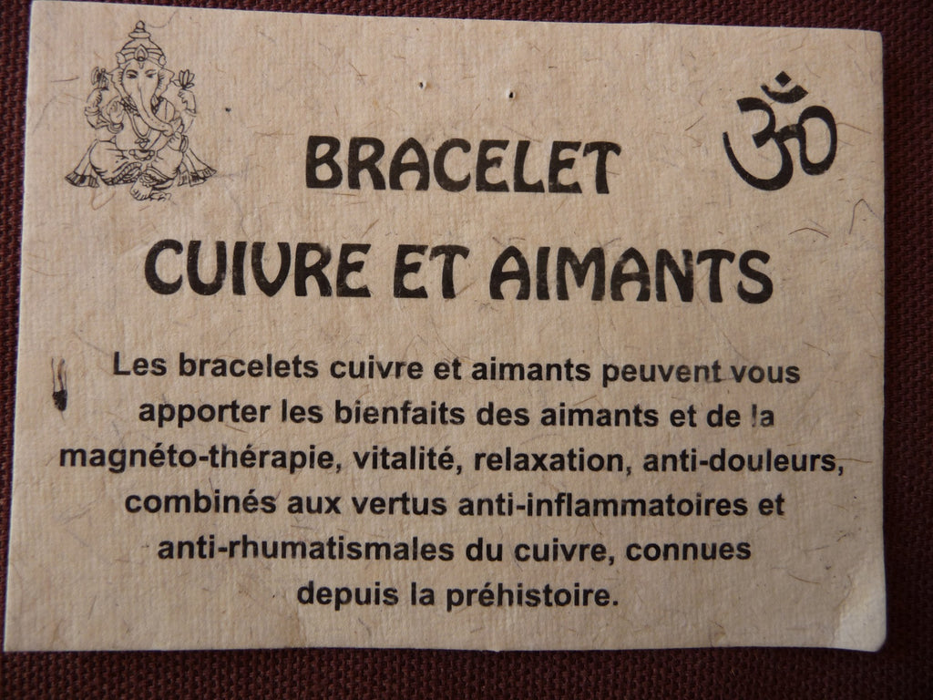 Bracelet magnétique en cuivre anti-douleurs avec aimants