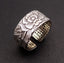 Bague Bouddhiste Tibétaine en argent 999 Fleur de Lotus et Sutra du Coeur