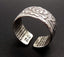 Bague Bouddhiste Tibétaine en argent 999 Fleur de Lotus et Sutra du Coeur
