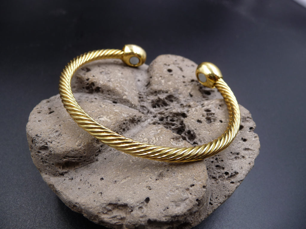 Bracelet magnétique jonc en cuivre or avec aimants Anti-Douleurs, Rhumatisme Arthrose
