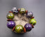 Bracelet en bois de manguier vert et violet