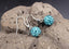 Boucles d'oreilles boule strass bleu - Crochets en argent 925
