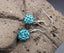 Boucles d'oreilles boule strass bleu - Crochets en argent 925