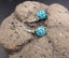 Boucles d'oreilles boule strass bleu - Crochets en argent 925