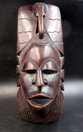 Masque Africain Eléphant en bois d'ébène - Artisanat du Burkina Faso