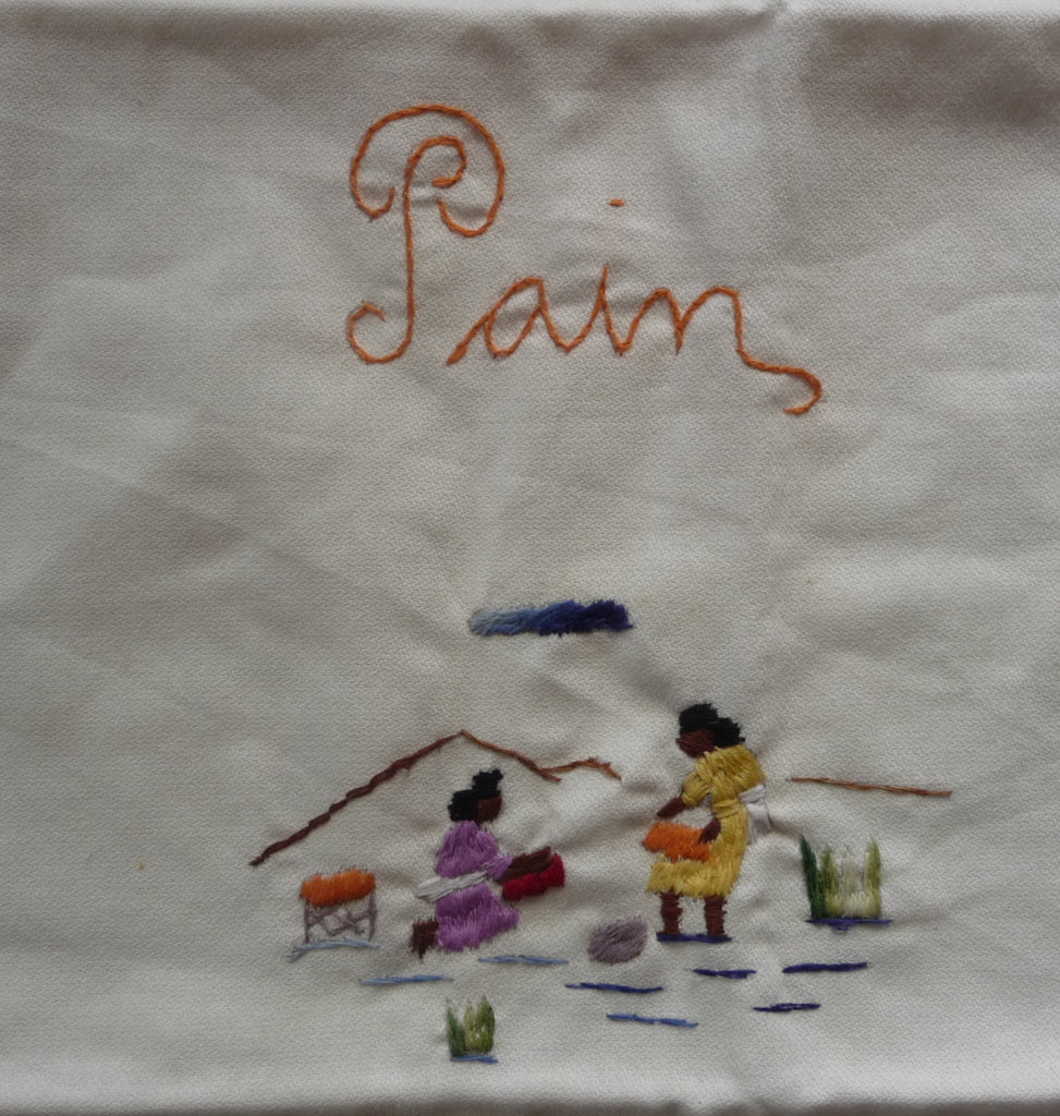 Sac à pain en tissu brodé artisanat de Madagascar
