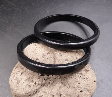 Lot de 2 joncs vintage noirs