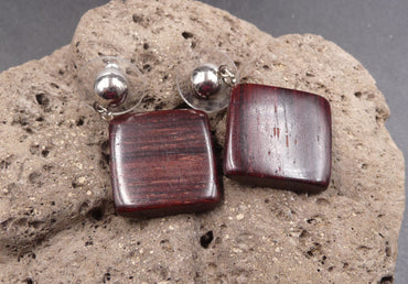 Boucle d'oreilles nature Nofia en bois semi-précieux