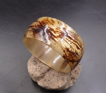 Bracelet jonc "Néfer" en corne de zébu Sénégal