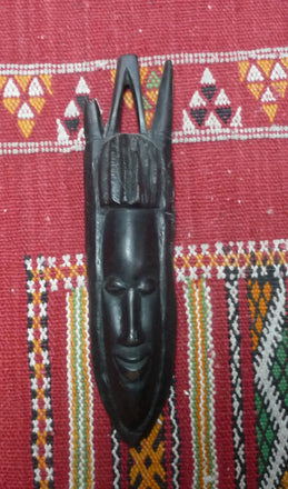 Masque ancien Africain en bois d'ébène - Artisanat du Sénégal
