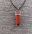 Collier avec pendentif pointe hexagonale en jaspe rouge d'Inde