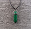 Collier avec pendentif pointe en Malachite. Protection et guérison