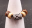 Bague ethnique élastique en bois naturel artisanat Bali