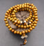 Bracelet ou collier Tibétain Mala en perles de bois de santal marron + Breloque Vajra ou Dorjé
