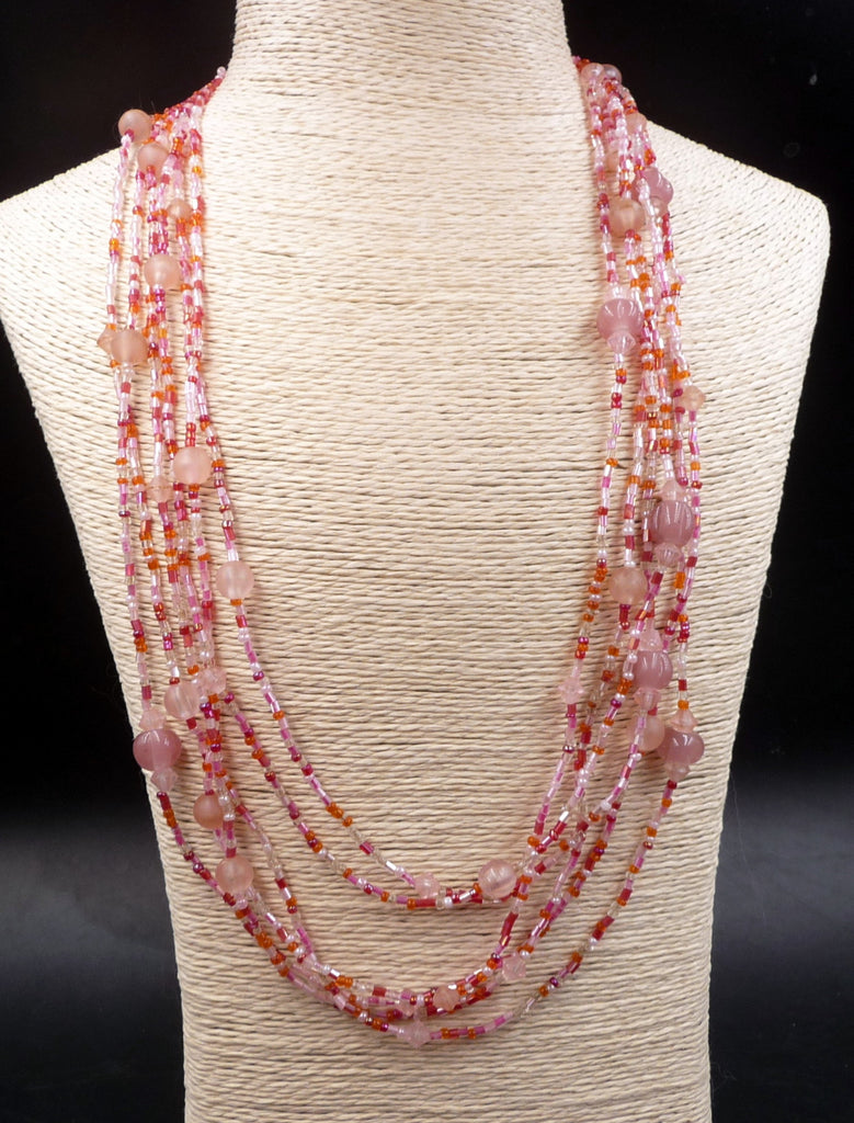 Collier Rosie en perles de rocaille et perles de verre