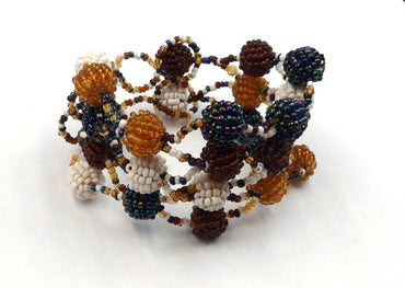 Bracelet manchette Emma en perles de rocaille