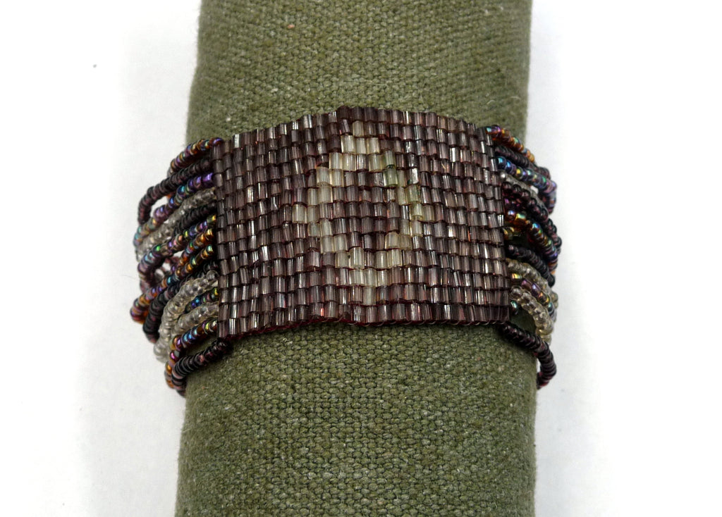 Bracelet Iris en perles de rocaille prune