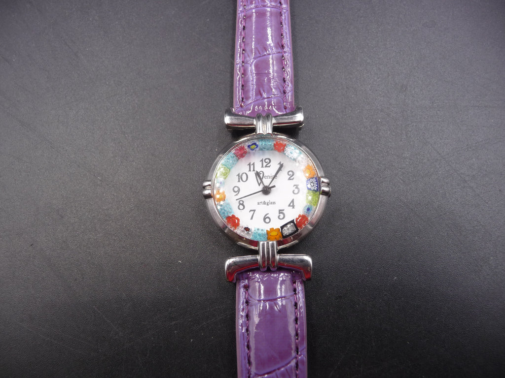 Montre Millefiori en verre de Murano - Artisanat de Venise