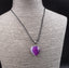 Collier avec pendentif coeur en agate violette d'Australie