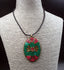 Collier Tibétain Bouddhiste en Laiton, Malachite et Corail de l'Himalaya