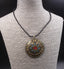 Collier pendentif Tibétain Bouddhiste en Laiton, Turquoise et Corail de l'Himalaya