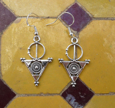 Boucles d'oreilles fibule berbère en argent