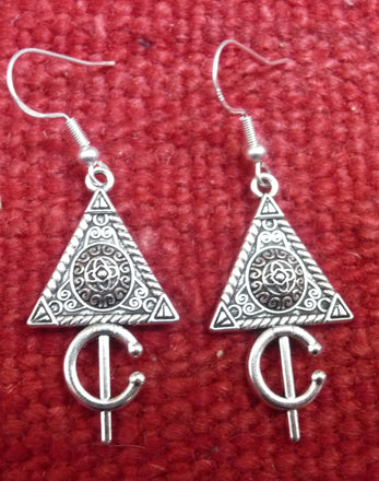 Boucles d'oreilles fibule berbère en argent - artisanat Amazigh
