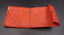 Porte-monnaie porte-cartes en cuir orange artisanat Maroc