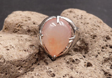 Bague en Quartz fraise forme goutte