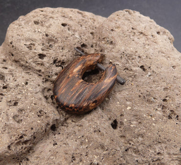 Boucle d'oreille créole piercing en bois de cocotier