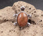 Bague tortue en Jaspe Marron - Taille réglable