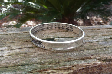 Bracelet en argent 999 Fleur de Lotus Spiritualité Bouddha Méditation Sutra