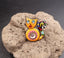 Bague chat multicolore en étain et acier inoxydable