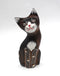 Chat en bois peint 15 cm artisanat Indonésie