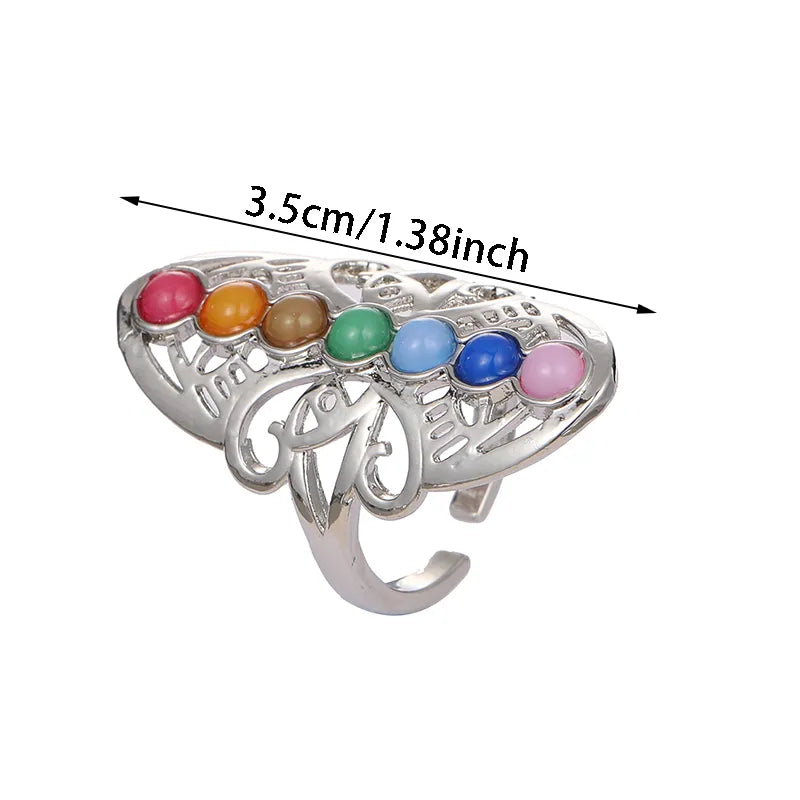 Bague reglable 7 chakras en pierres semi precieuses Ethnikdeco