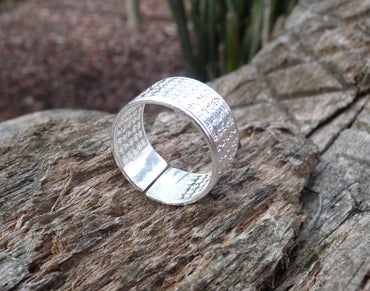 Bague Bouddhiste Tibétaine en argent 925 Sutra du Coeur