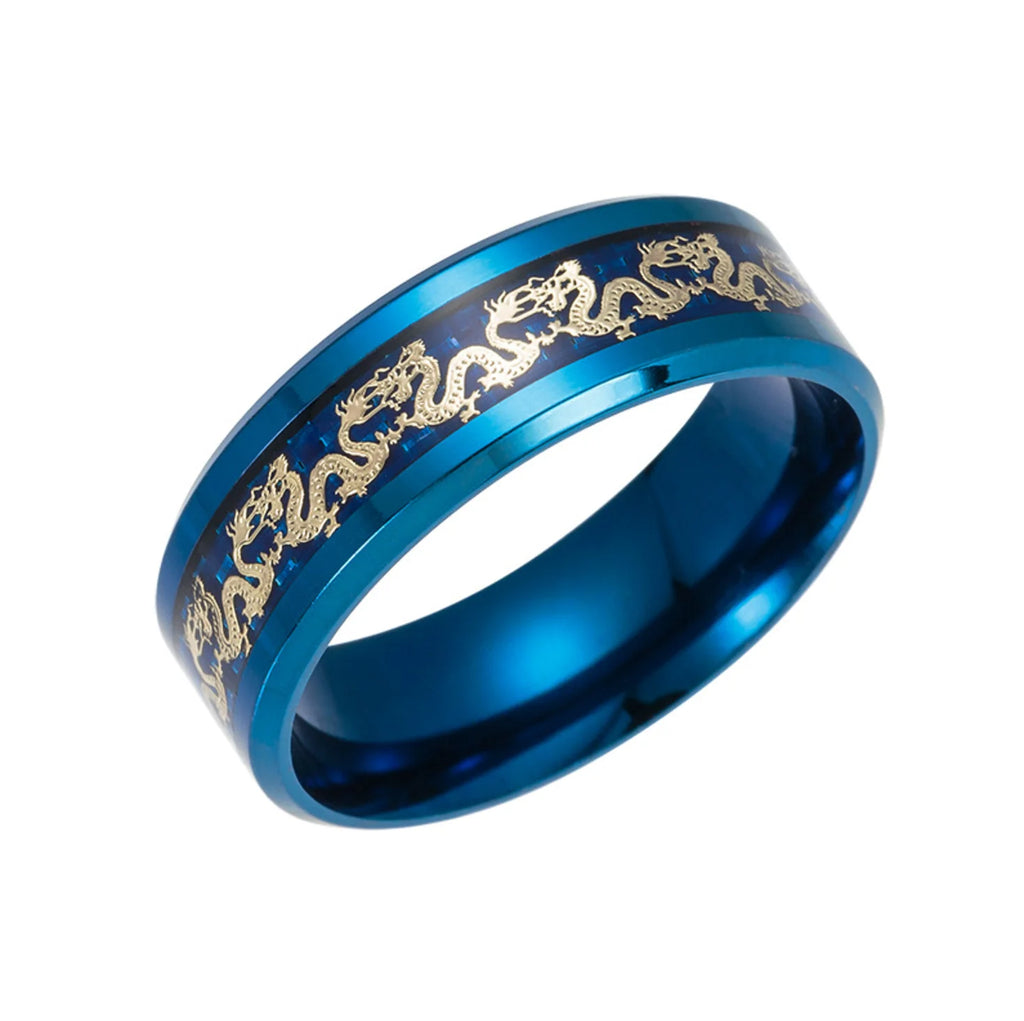 Bague avec dragon chinois incrusté - Porte-bonheur