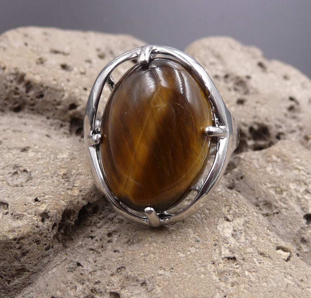 Bague "Confiance" en Oeil de Tigre