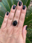 Bague réglable en Onyx noir d'Uruguay forme goutte