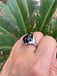 Bague réglable en Onyx noir d'Uruguay forme goutte