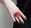 Bague Vintage en cuir marguerite fleur rouge taille réglable