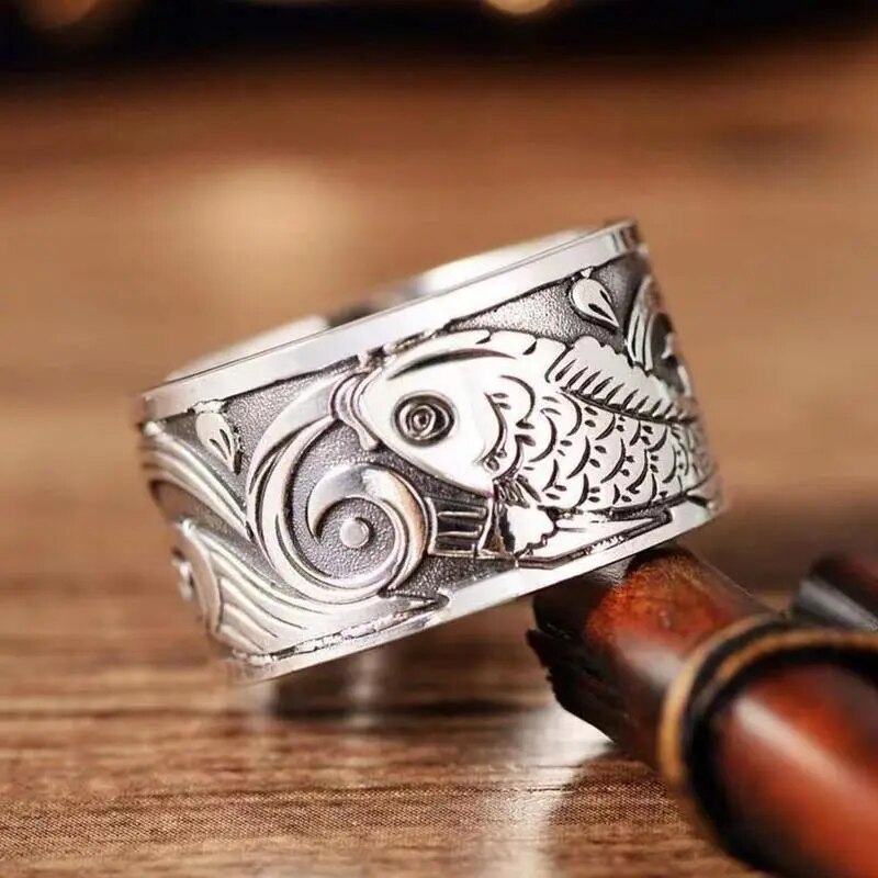 Bague Bouddhiste Tibétaine Sutra en argent 925