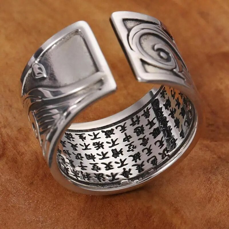 Bague Bouddhiste Tibétaine Sutra en argent 925