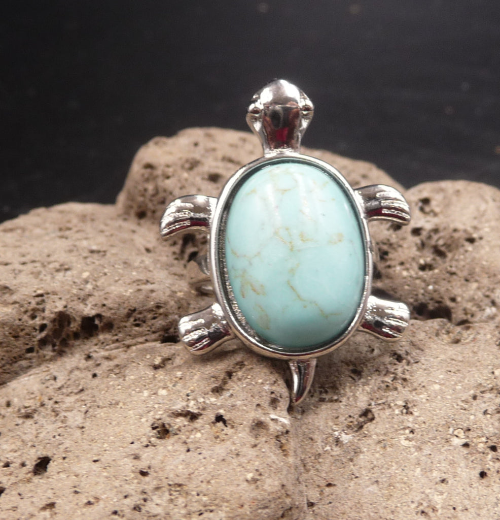 Bague tortue en Turquoise - Taille réglable