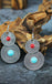 Boucles d'oreilles "Salaiyà Tharrâ" en argent Tibétain et Howlite Turquoise et Rouge